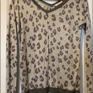 Rebecca Taylor XS very thin sweater w/cheetah